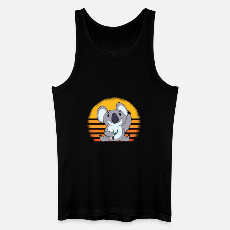 Koalabär Retro - Männer Bio Tank Top - Schwarz