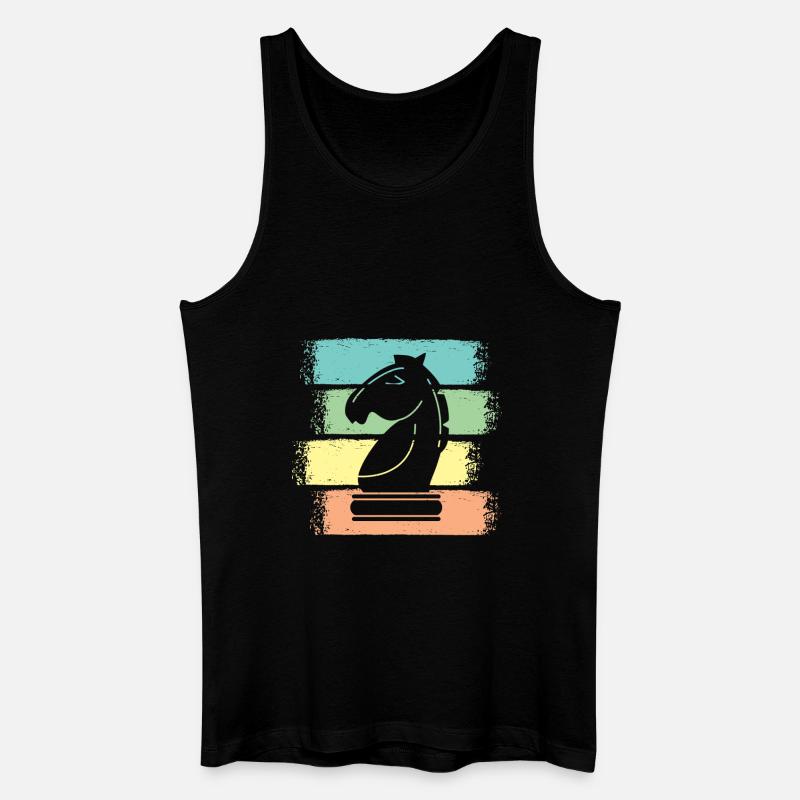 Schach Pferd Schachfiguren Retro - Männer Bio Tank Top - Schwarz