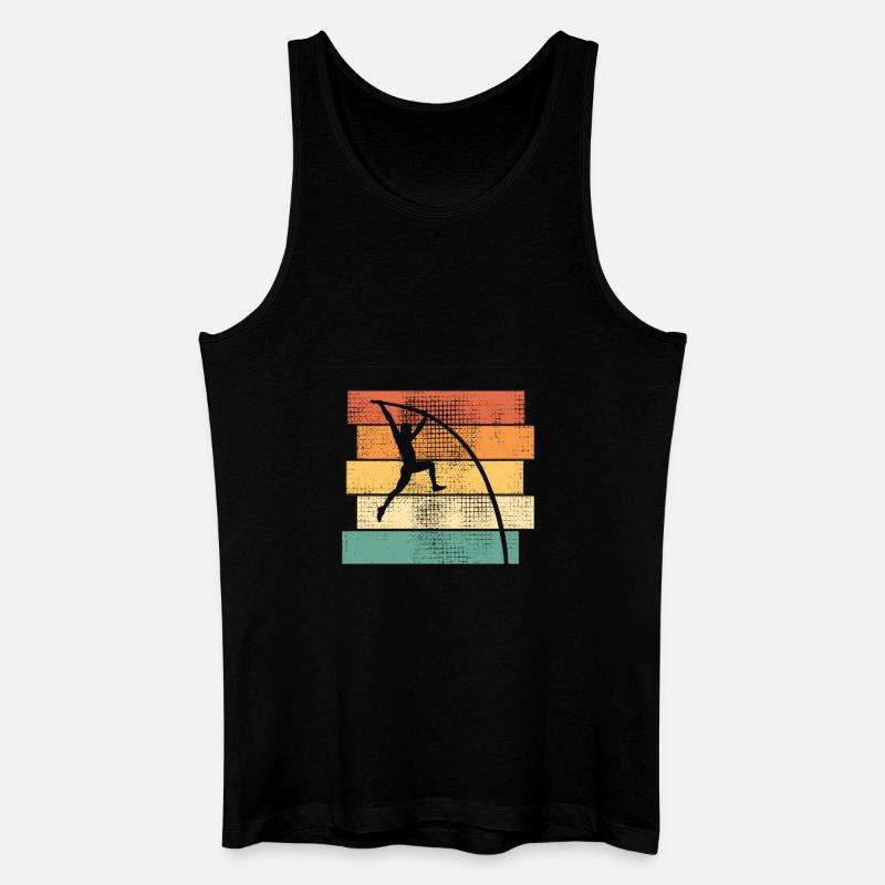 Stabhochsprung Leichtathletik Retro - Männer Bio Tank Top - Schwarz