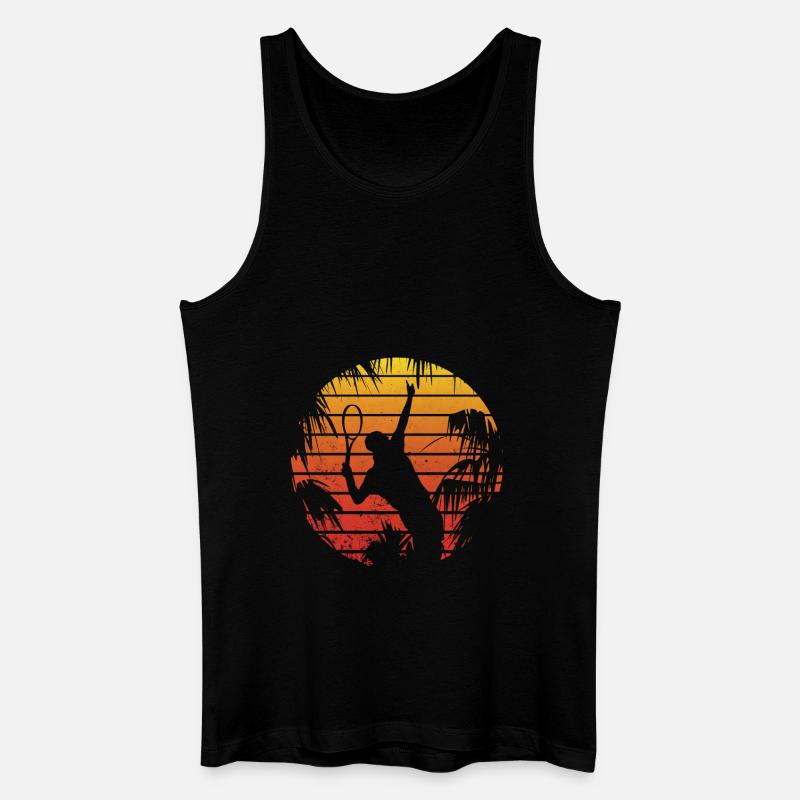 Retro Tennis - Männer Bio Tank Top - Schwarz