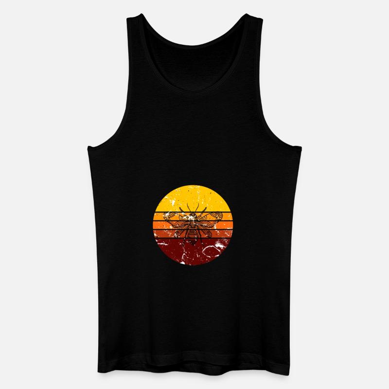 Biene Retro - Männer Bio Tank Top - Schwarz