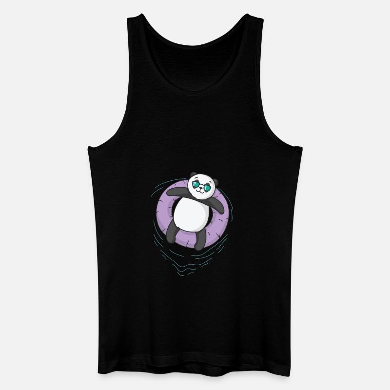 Panda beim Chillen - Männer Bio Tank Top - Schwarz