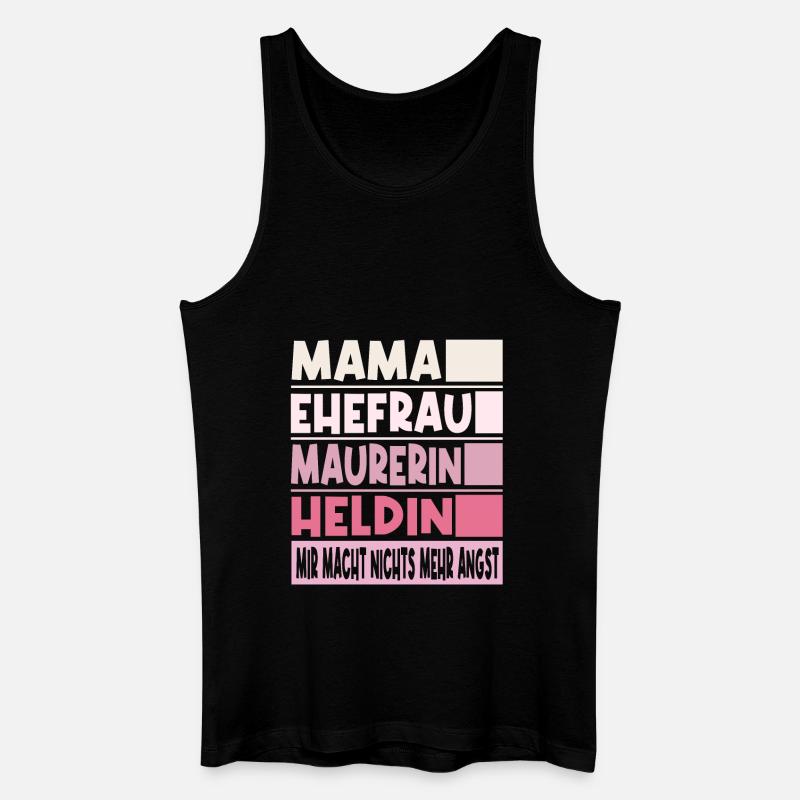 Maurerin Mama Ehefrau Heldin - Männer Bio Tank Top - Schwarz