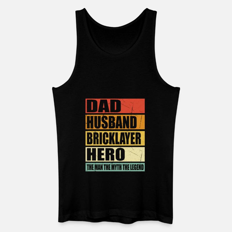 Vater Ehemann Maurer Held - Männer Bio Tank Top - Schwarz