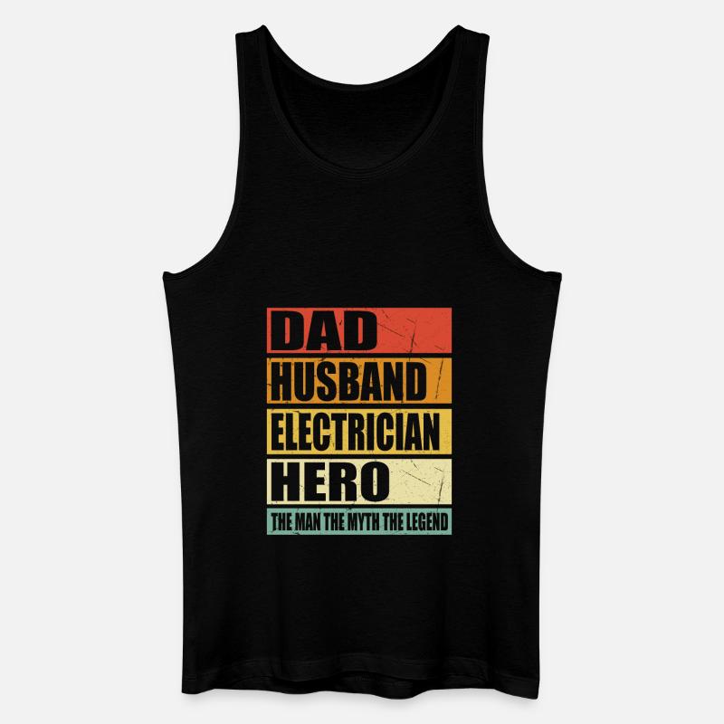 Vater Ehemann Elektriker Held - Männer Bio Tank Top - Schwarz