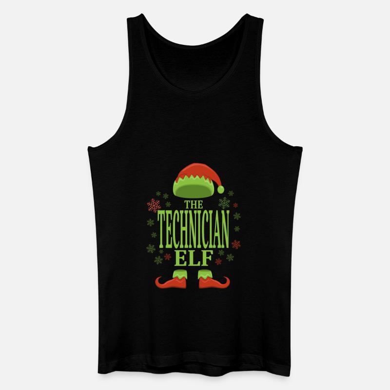 Techniker Weihnachtself - Männer Bio Tank Top - Schwarz