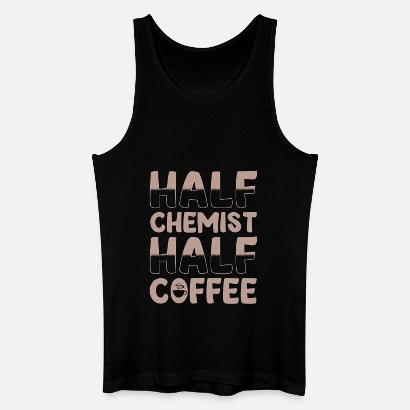 Halb Chemiker Halb Kaffee - Männer Bio Tank Top - Schwarz