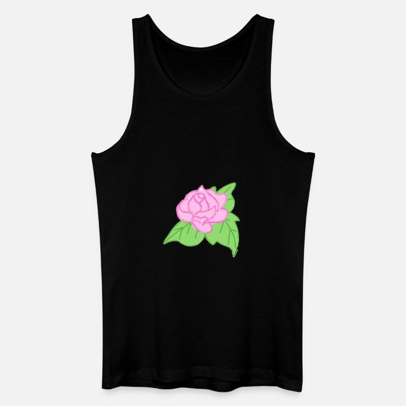 Rose Rote Rose Handgezeichnet - Männer Bio Tank Top - Schwarz
