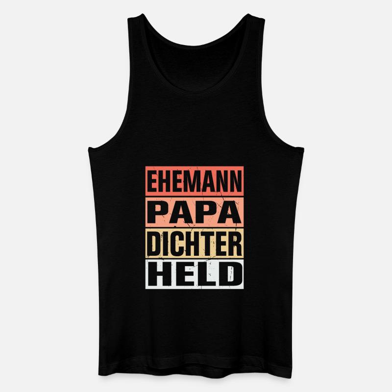 Dichter Vater Ehemann Held - Männer Bio Tank Top - Schwarz