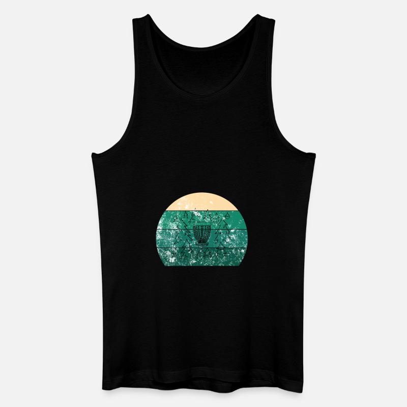 Disc Golf Korb Retro - Männer Bio Tank Top - Schwarz