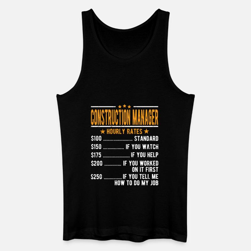 Bauleiter Stundenlohn - Männer Bio Tank Top - Schwarz