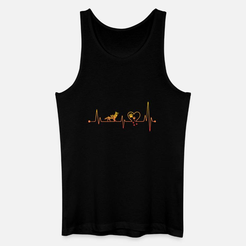 Deutscher Schäferhund Herzschlag - Männer Bio Tank Top - Schwarz