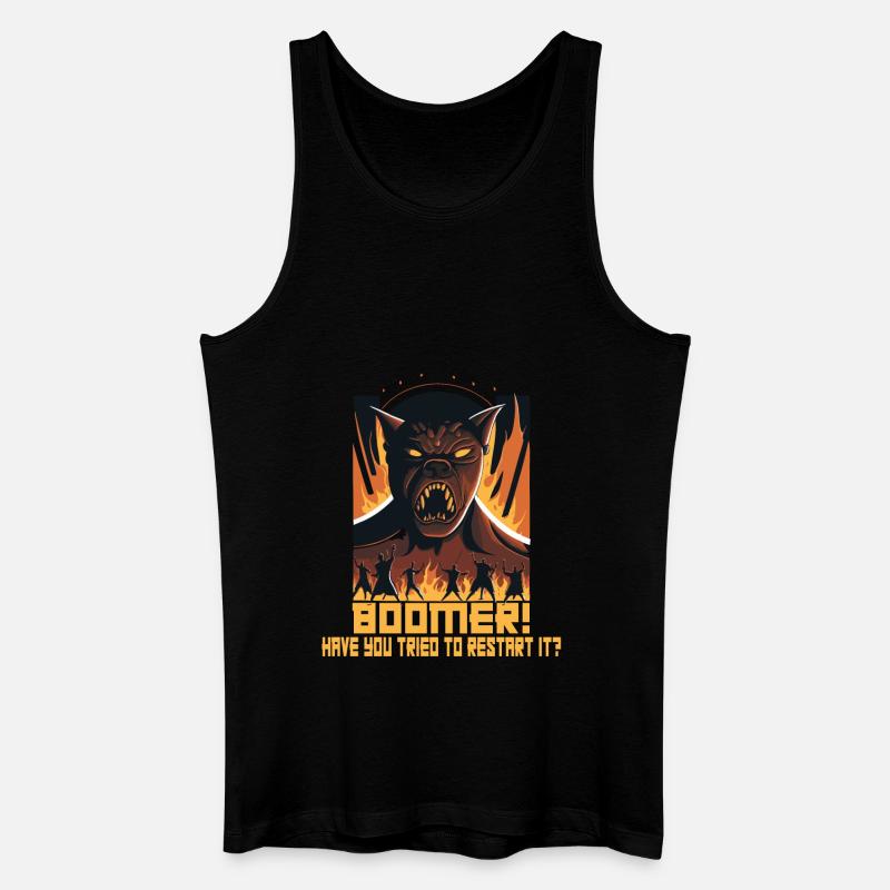 Infolinia obsługi klienta Boomer Hell - Ekologiczny tank top męski - czarny
