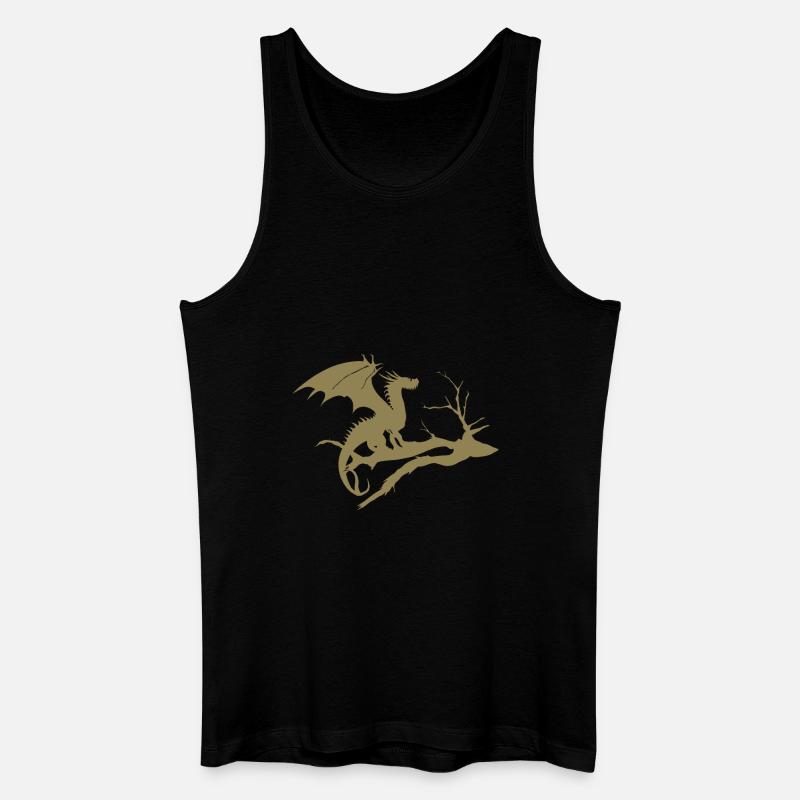 Dragon Design Silhouette Dead Tree - Men’s Organic Tank Top - black