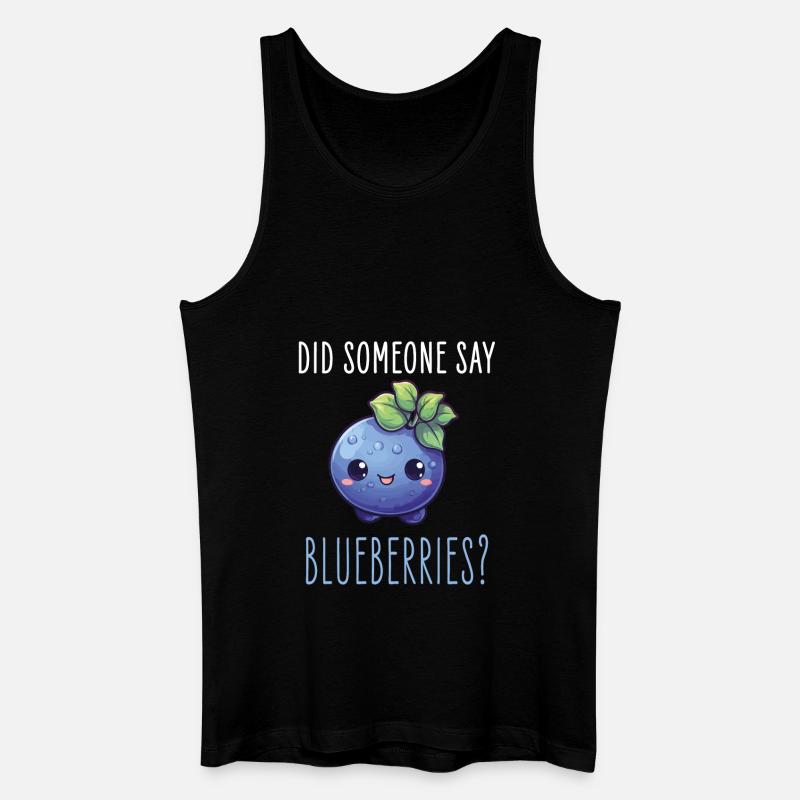 Blaubeere Kawaii - Männer Bio Tank Top - Schwarz