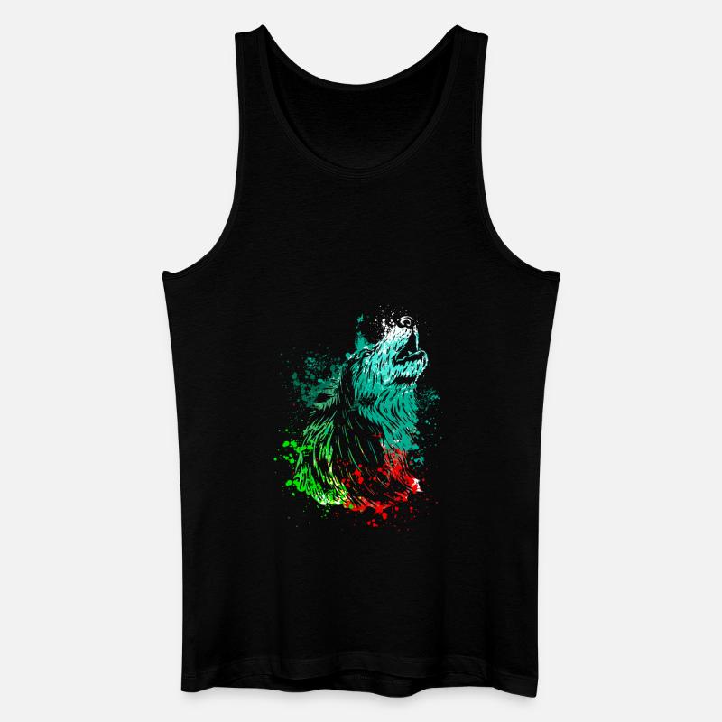 Splash Art Heulender Wolf - Männer Bio Tank Top - Schwarz