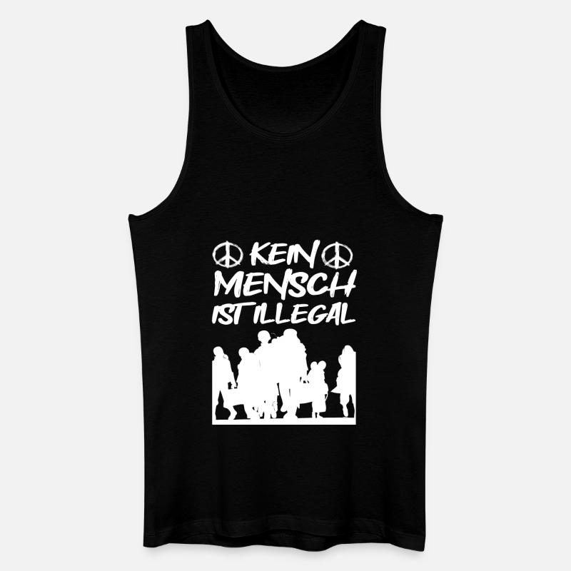 Kein Mensch ist Illegal - Männer Bio Tank Top - Schwarz