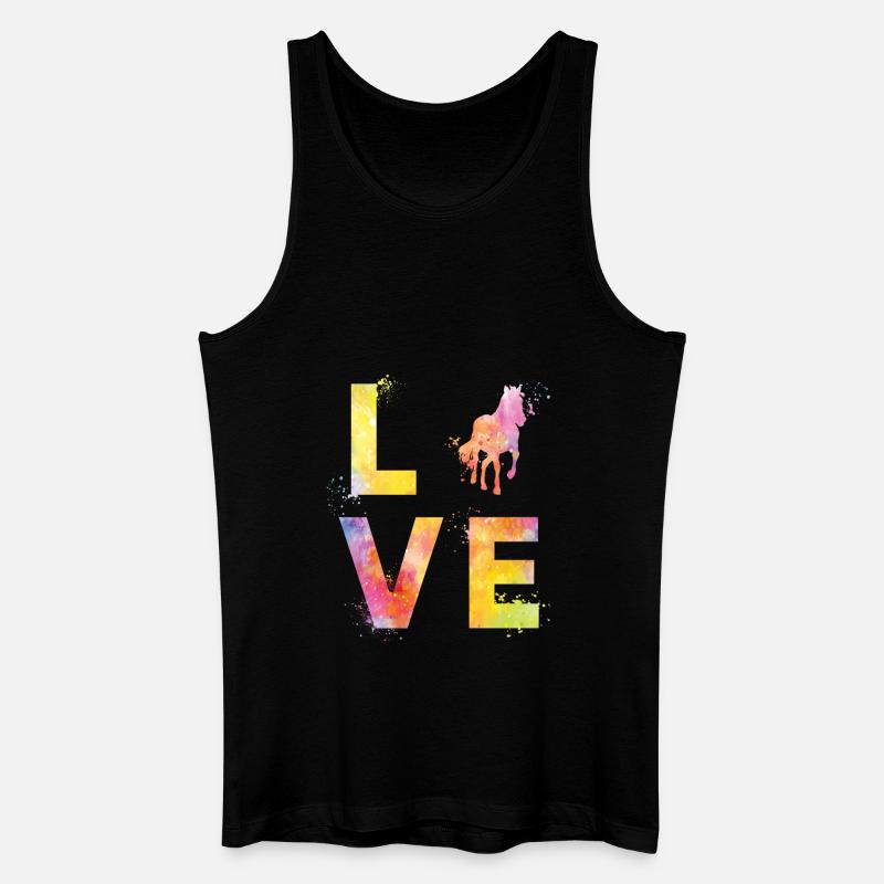 Pferde liebe - Männer Bio Tank Top - Schwarz