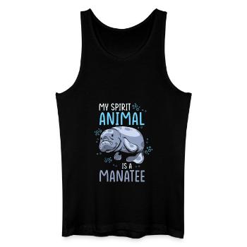 Lamantin Mon animal de pouvoir est un lamantin - Débardeur bio Homme - noir - Devant