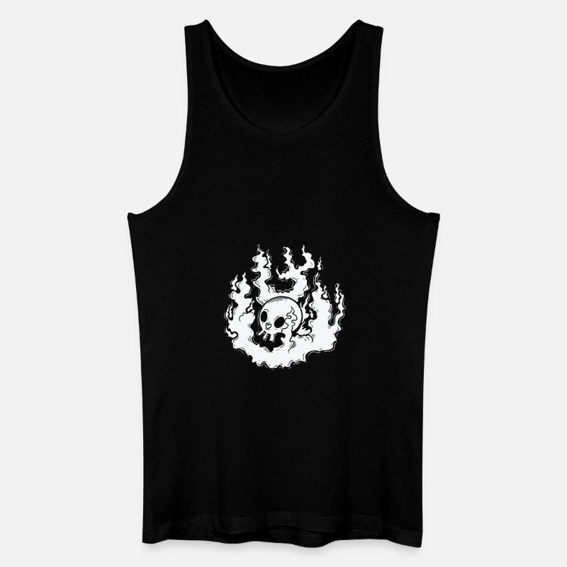 Burning Bone Skull Gothic Styl - Débardeur bio Homme - noir