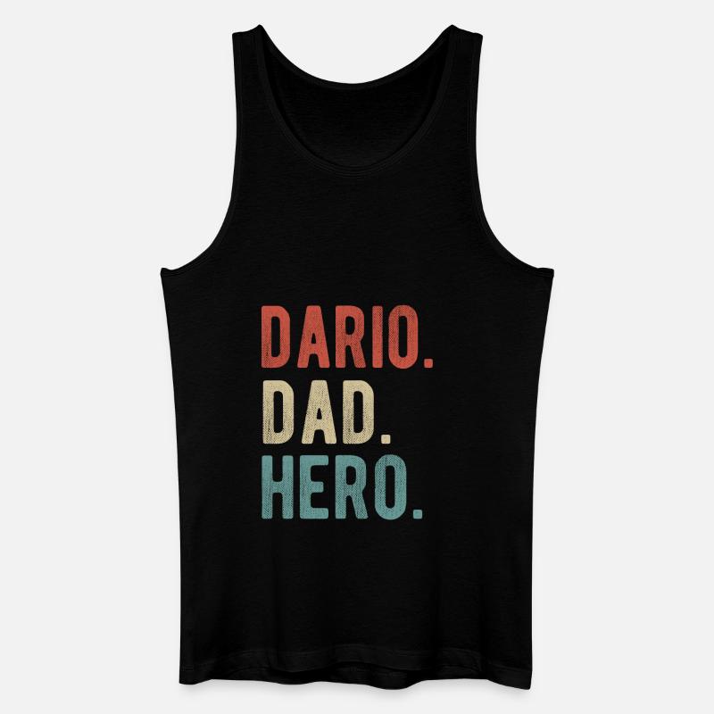 Dario Papa Held - Männer Bio Tank Top - Schwarz