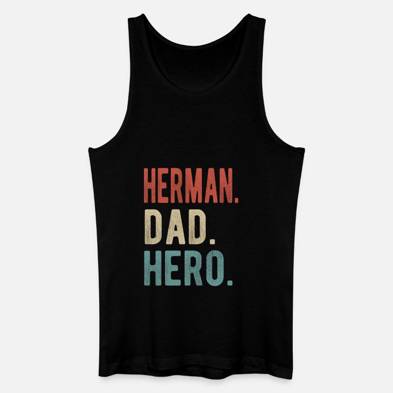 Herman Papa Held - Männer Bio Tank Top - Schwarz