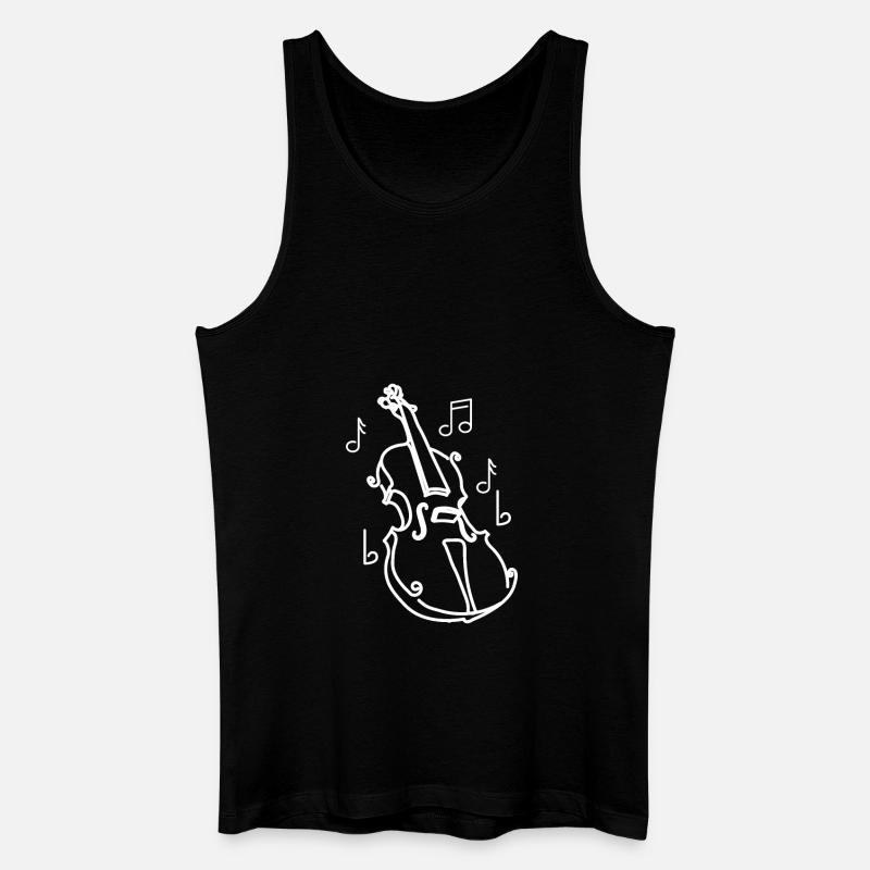 Painted drawn cello - Männer Bio Tank Top - Schwarz