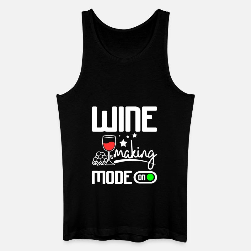 Wine making mode on - Männer Bio Tank Top - Schwarz