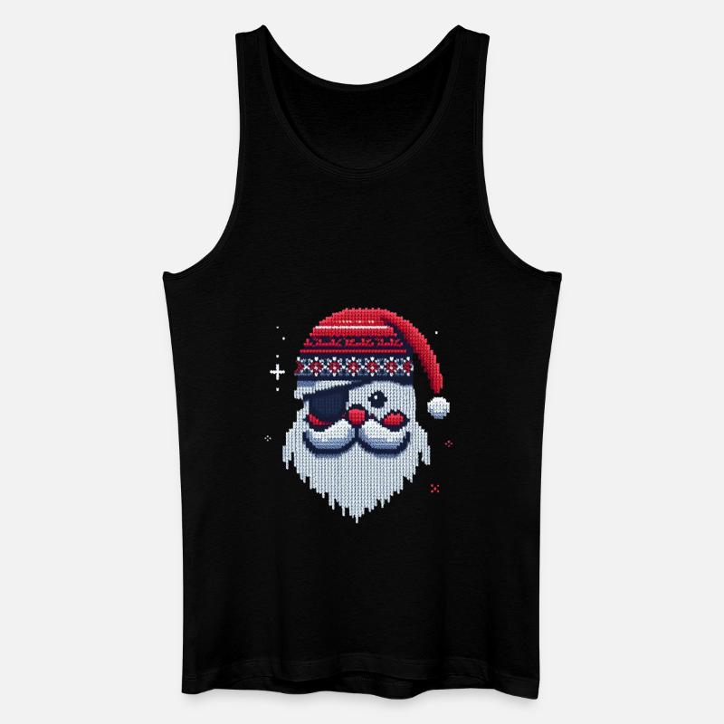 Weihnachtsmann Kawaii Strickmuster - Männer Bio Tank Top - Schwarz
