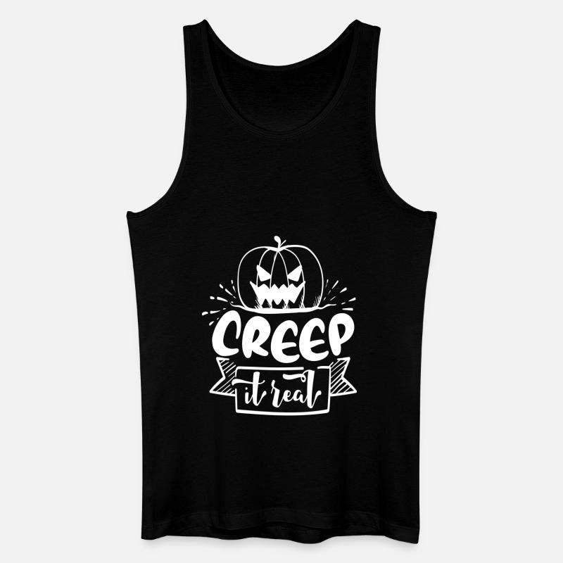 Creep it Real Pumpkin - weiß - Männer Bio Tank Top - Schwarz