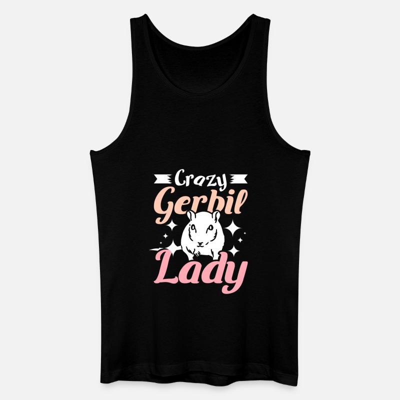 Crazy gerbil lady - Männer Bio Tank Top - Schwarz