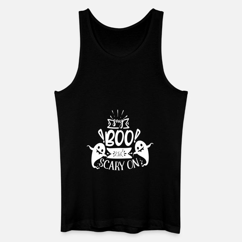 Sag BOO und grusel weiter - Männer Bio Tank Top - Schwarz