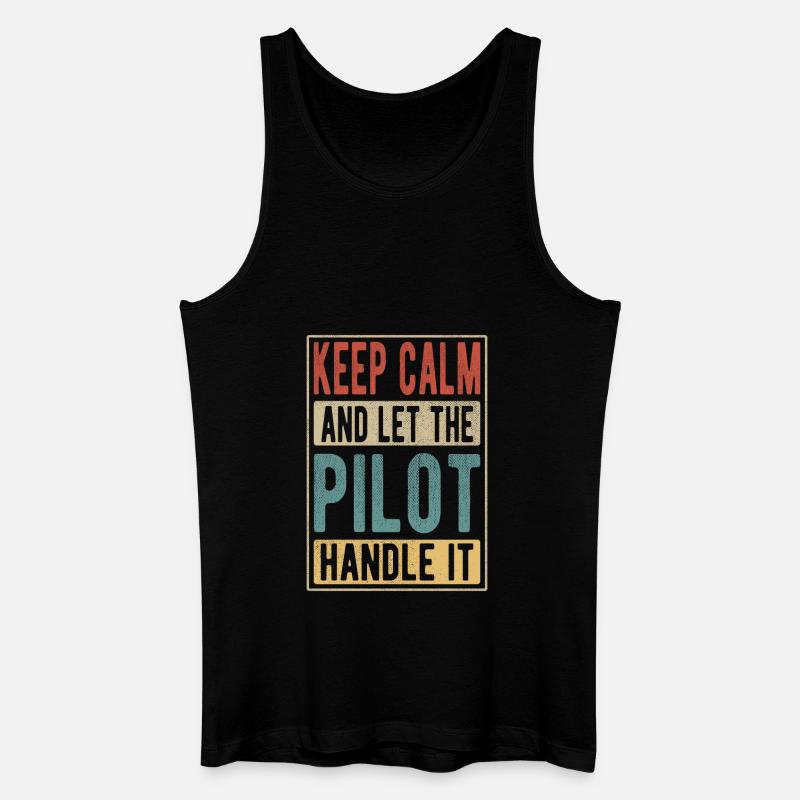 Pilot Retro Geschenk - Männer Bio Tank Top - Schwarz