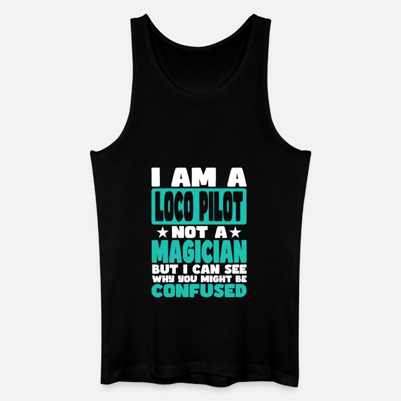 Lok-Pilot - Männer Bio Tank Top - Schwarz