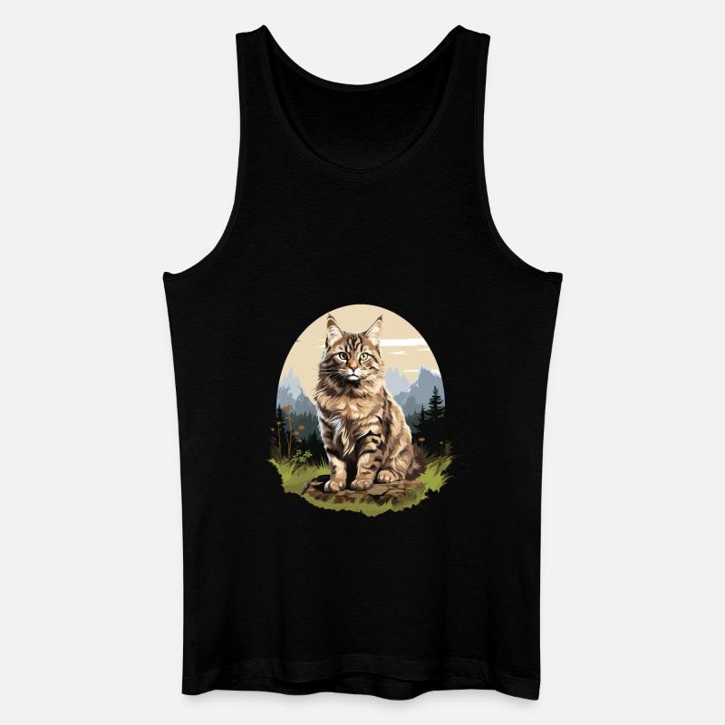 Cat Katzen American Bobtail - Männer Bio Tank Top - Schwarz