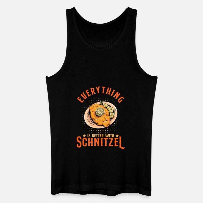 Mit Schnitzel ist alles besser - Männer Bio Tank Top - Schwarz