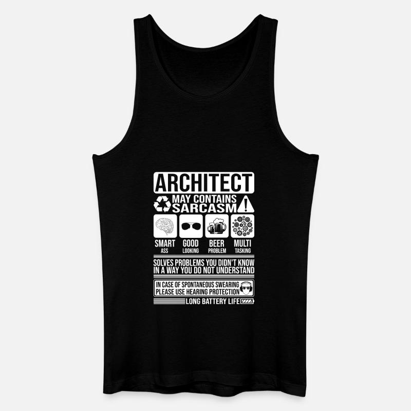 Architecte Sarcasme drôle Cadeau Architecte - Débardeur bio Homme - noir