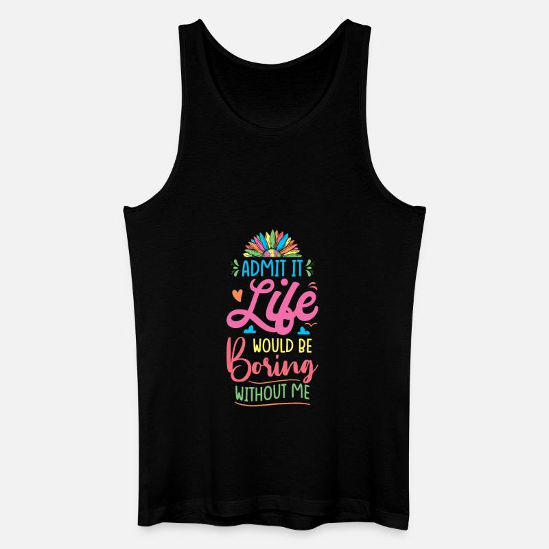 Lebensfreude Farbenfrohe Botschaft - Männer Bio Tank Top - Schwarz
