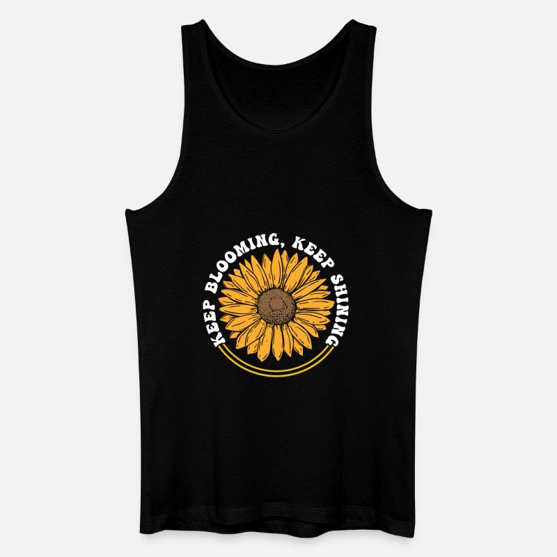Keep Blooming Keep Shining Sonnenblume - Männer Bio Tank Top - Schwarz