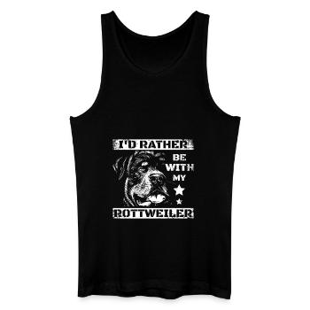 I'd rather be with my rottweiler - Männer Bio Tank Top - Schwarz - Vorne