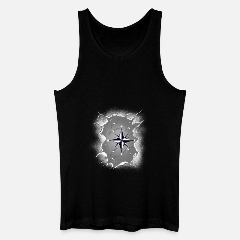 Möwen Möwe Kompass maritim - Männer Bio Tank Top - Schwarz