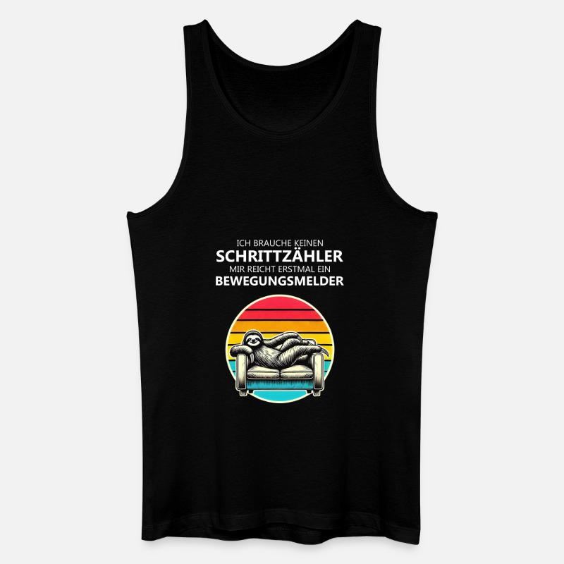 Ich brauche keinen Schrittzähler - Männer Bio Tank Top - Schwarz