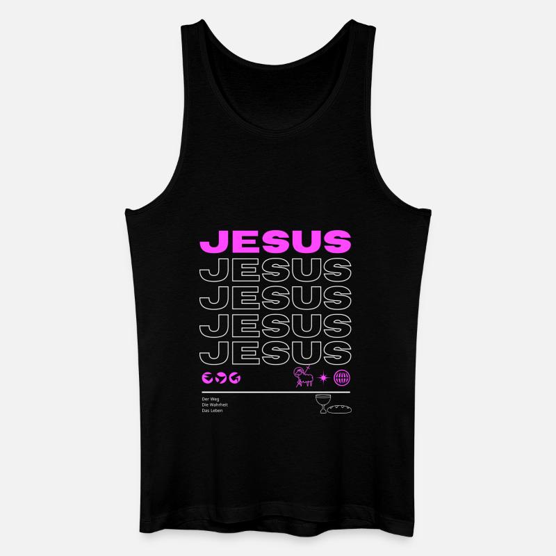 Jesus - Männer Bio Tank Top - Schwarz