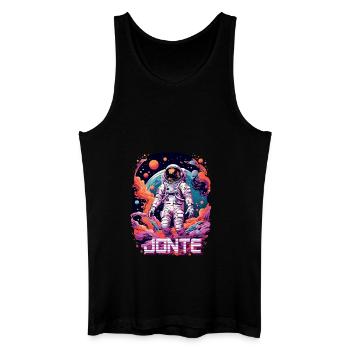JONTE - Schöner Jungen Name mit coolem Astronaut - Männer Bio Tank Top - Schwarz - Vorne
