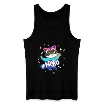 NIKO - Beautiful boy name with cute raccoon - Men’s Organic Tank Top - black - Front