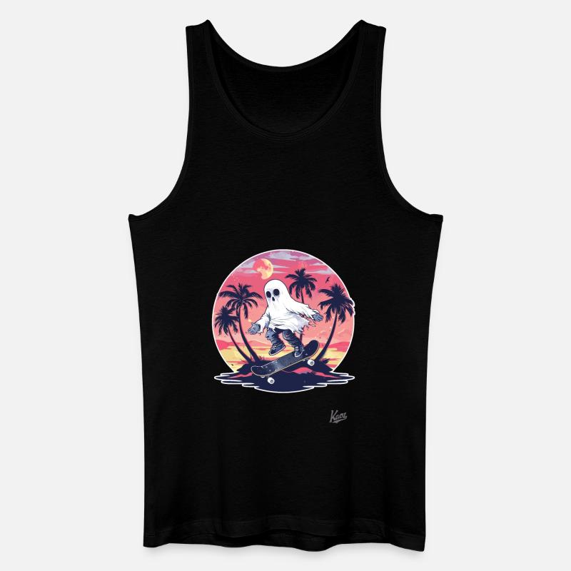 Skateboard fahrender v-Geister - Männer Bio Tank Top - Schwarz