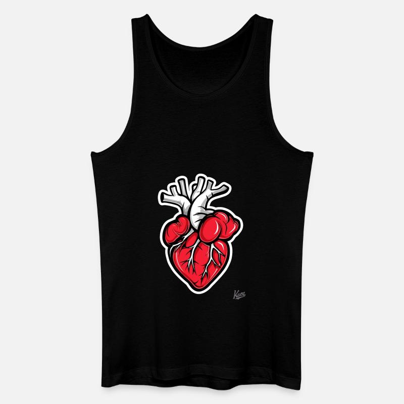 Anatomie Herz - Männer Bio Tank Top - Schwarz