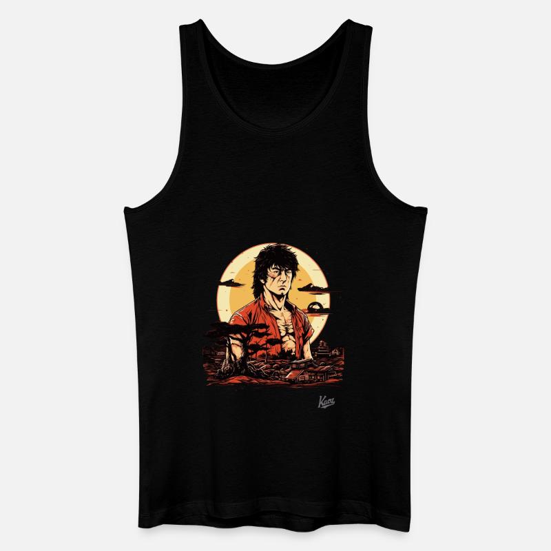 Japanischer Action-Held: Kampfkunst-Meister - Männer Bio Tank Top - Schwarz