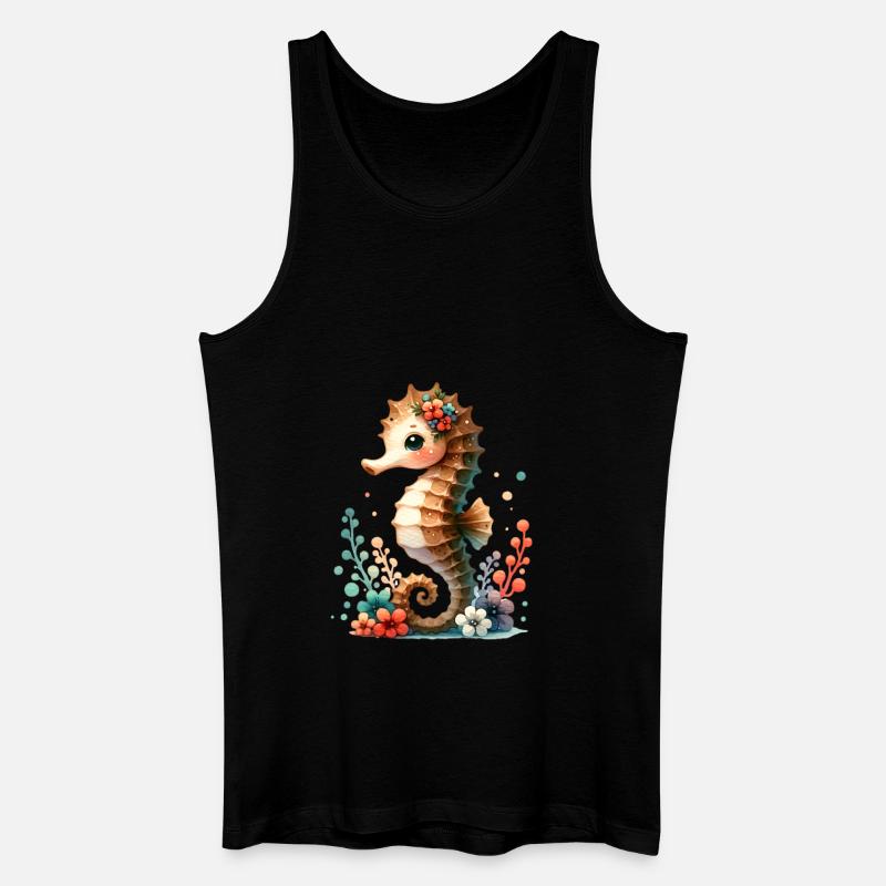 Seepferd Seepferdchen - Männer Bio Tank Top - Schwarz