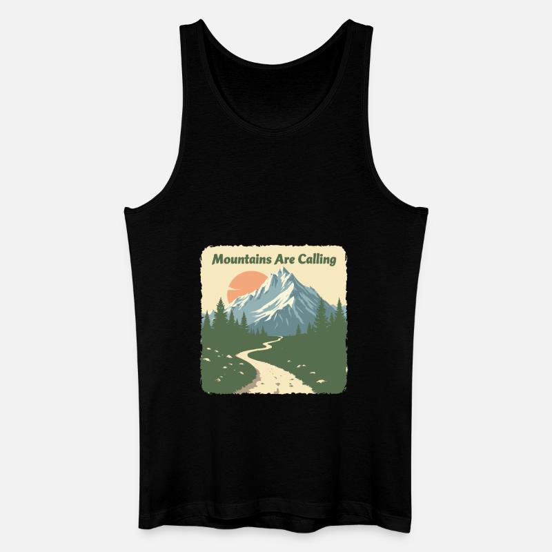 DIE BERGE RUFEN - Männer Bio Tank Top - Schwarz